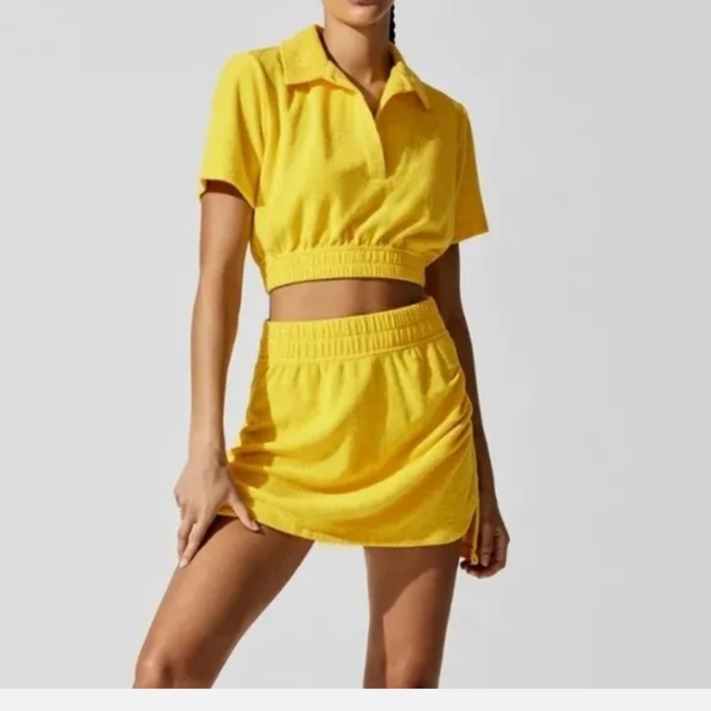 Carbon38 Micro Terry Slim Skirt Yellow Medium NWT